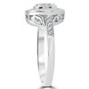 Pompeii3 3/8Ct Vintage Natural Diamond Cushion Halo Shape Ring White Gold - 2 of 4