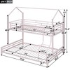 NicBex Twin Over Full Metal Bunk Bed with Ladder,House Shaped Loft Bed with Safety Guardrail for Bedroom,Black/White/Pink - 3 of 4