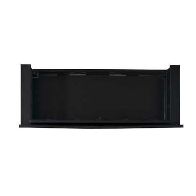 Carlton 44.5'' Black Faux Leather & Ash Wood Storage Bench