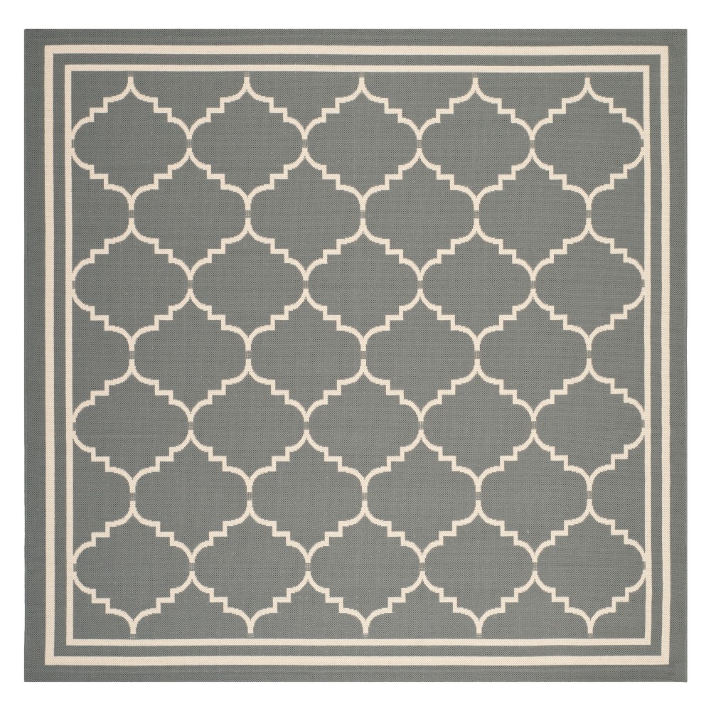 Modena Square 6'7in X 6'7in Outdoor Patio Rug - Gray / Beige - Safavieh