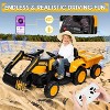 12V Kids 3 in 1 Ride on Excavator & Tractor with Detachable Trailer, Kids Electric Vehicles with LED Lights - 2 of 4