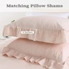 Ruffle Duvet Cover 3PCS Soft Washed Microfiber Vintage French Country Duvet Cover Set Sage - 3 of 4