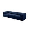 DOMETOUR Modular 4-Seat Sectional Sofa with Storage, Cylindrical Backrest & Armrests, Deep Seating, Durable, Blue - 4 of 4