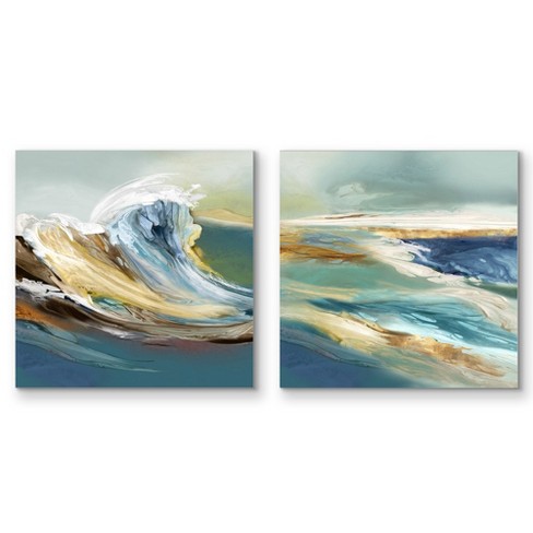 Americanflat 2 Piece 10x10 Wrapped Canvas Set - Fantasy Sea By Pi Creative  Art : Target