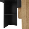 GlasFlength Coffee Tables Two Nesting Coffee Tables Rectangle Coffee Table Open Storage Shelf Table for Living Room, Black, 47.2"*27.2"*20.5" - 4 of 4