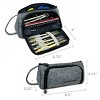 Wrapables Large Capacity Pencil Case, Portable Pencil Pouch for Stationery Office Supplies, Black - 2 of 4