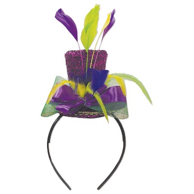 Beistle Mardi GrasTop Hat Headband, (1/Pkg) Multicolored