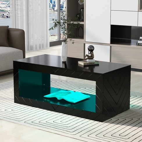 Black led hot sale coffee table