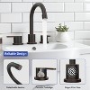 PAGED Widespread Bathroom Faucet 8 Inch Lavatory Faucet with 360°Swivel Spout and Pop Up Drain Assembly, 3 Hole Faucet for Bathroom - 3 of 4