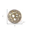 HomeRoots 3" Gold Metal Decorative Orb Tabletop Sculpture - 3 of 4
