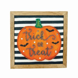 Gallerie II Embellished Pumpkin Shelf Sitter Block - 1 of 3