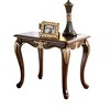 Sapphtopaz Traditional End Table with Carved Design Square Coffee Table with Curved Shape Legs Wood Side Table for Living Room, Bedroom - 2 of 4