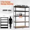 Heavy Duty Garage Shelving Units,5-Tier Adjustable Storage Shelves,Loads 2000 LBS, Metal Storage Utility Rack Shelf Unit - 3 of 4
