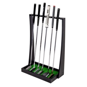 GoSports Premium Wooden Golf Putter Stand - Indoor Display Rack - Holds 6 Clubs - 1 of 4