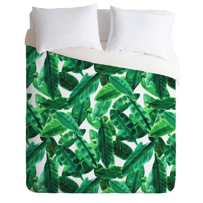 Twin/Twin XL Amy Sia Palm Leaves Comforter Set Green - Deny Designs