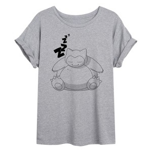 Women's - Pokémon - Snorlax Zzz Oversized Graphic T-Shirt - 1 of 4