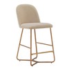 2pk 24" Karianne Linen Upholstered Counter Height Barstools Beige - Inspire Q: Iron Frame, Spot Clean, Fixed Height - 4 of 4