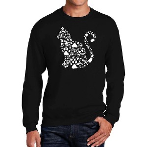 LA Pop Art Cat Claws - Men's Word Art Crewneck Sweatshirt - 1 of 4