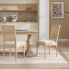 Dining Chair Set of 2 French Country with Square Back & Carved Solid Wood Frame for Dining Room Living Room Kitchen-Baofuwish - 2 of 4