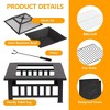 SUGIFT 32" Outdoor Fire Pit Metal Square Fire pit Patio Garden Stove with Cover - 4 of 4