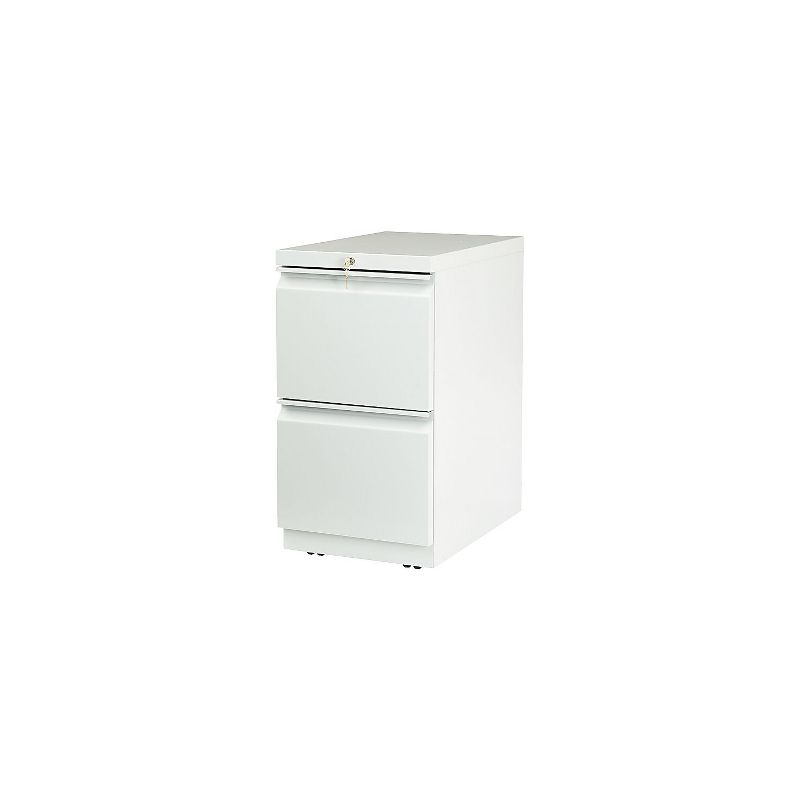 HON Brigade 2-Drawer Mobile Lateral File Cabinet Letter Size Lockable 28"H x 15"W x 23"D Gray, 1 of 4