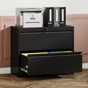 2 Drawer Lateral File Cabinet with Lock Heavy-Duty Filing Cabinet for Home Office, Space-Saving Wide Storage for Letter/Legal/A4/F4,Easy-Assembly - 1 of 1