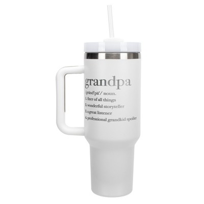 Elanze Designs Grandpa Definition Storyteller Spoiler 40 oz. Stainless Steel, Large Water Bottle Coffee Mug, Spill & Leak Resistant, Thermal Travel