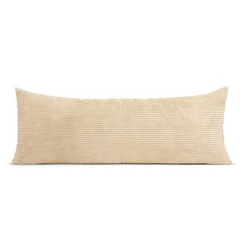 Sweet Jojo Designs Unisex Body Pillow Cover (Pillow Not Included) 54in.x20in. Corduroy Taupe