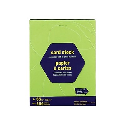 MyOfficeInnovations Cardstock Paper 65 lbs 8.5" x 11" Bright Green 250/Pk 862157