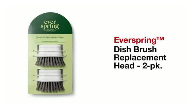 Dish Brush Replacement Head - 2ct - Everspring&#8482;, 2 of 5, play video