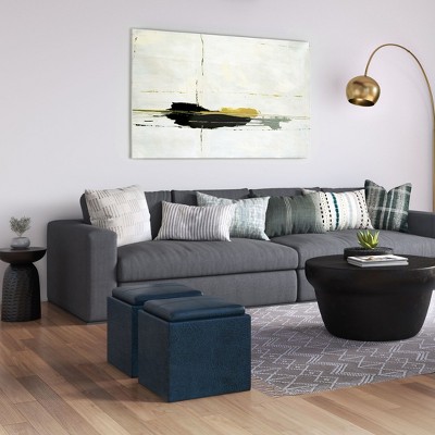 NicBex 16.9" Storage Bench Cube Storage Ottoman with Tray for Bedroom, Living Room