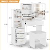 homfan 4 Drawer Storage Cabinet Dresser with Sliding Mirror and 3 Color Lighting Lights Open Shelf - 4 of 4