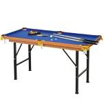 Soozier 55'' Portable Folding Billiards Table Game Pool Table for Kids Adults With Cues, Ball, Rack, Brush, Chalk
