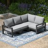 WestinTrends Montara Outdoor 4-Piece HDPE L-Shaped Modular Patio Sofa Furniture Set - 2 of 4