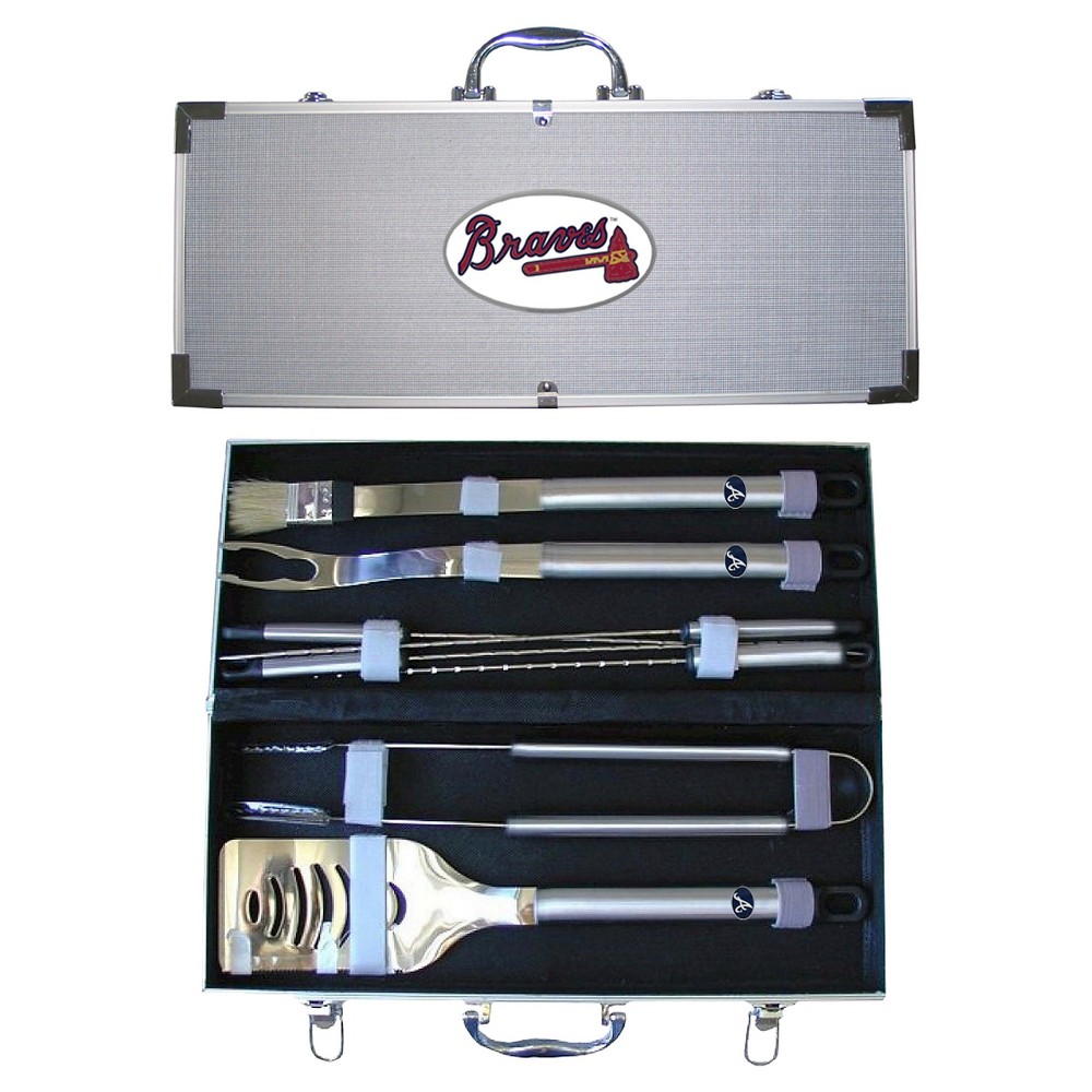 UPC 754603000041 product image for Siskiyou MLB Team 8-Piece BBQ Set with Hard Case -Atlanta Braves | upcitemdb.com