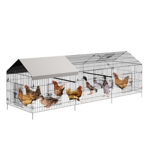 Chicken Coop,130" x40x40/86" x40x40 Heavy Duty Walk-in Chicken Runs with Waterproof and Anti-Uv Cover,Portable Poultry Cage Hen House Outdoor - 1 of 4