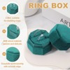 Unique Bargains Velvet Octagon Wedding Proposal Engagement 2 Slot Jewelry Storage Ring Box - 3 of 4