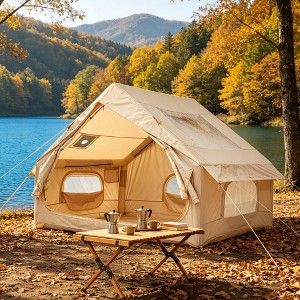 Inflatable Tent for Camping, Blow Up Tent for 3-5 People with Hand