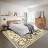Modern Pastoral Snake Print Area Rug Machine Washable Low Pile Non Slip Non Shedding Stain-Resistant Floor Carpet for Living Room Bedroom Kitchen - 4 of 4