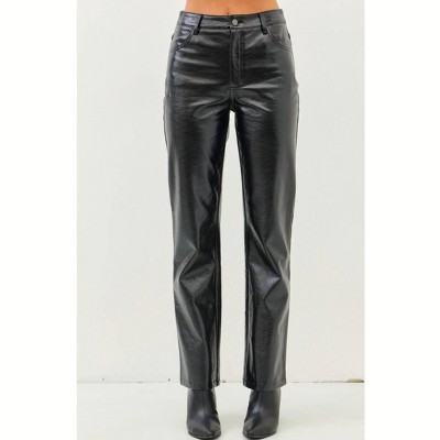 Women's Sleek Metallic Straight Pants - Idem Ditto