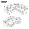 NicBex Convertible Modular Sectional Sofa Modern L-Shaped Pull Out Sofa Bed with 2 USB ports & 2 Power Sockets for Living Room,Apartment,Cream - 3 of 4