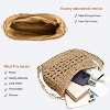 Small Summer Crossbody Bags for Women, Beach Handmade Straw Woven Pocketbooks Handbag Shoulder Purse (Hollow Out Coffee) - 4 of 4