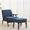 NicBex Linen Accent Chair,Upholstered Living Room Chairs with Mid-Height Backrest and Ottoman,Mid-Century Armchair,Accent Chairs for Living Room - 2 of 4