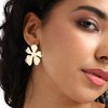 SOHI Women's Minimal Flora Stud Earrings - 4 of 4