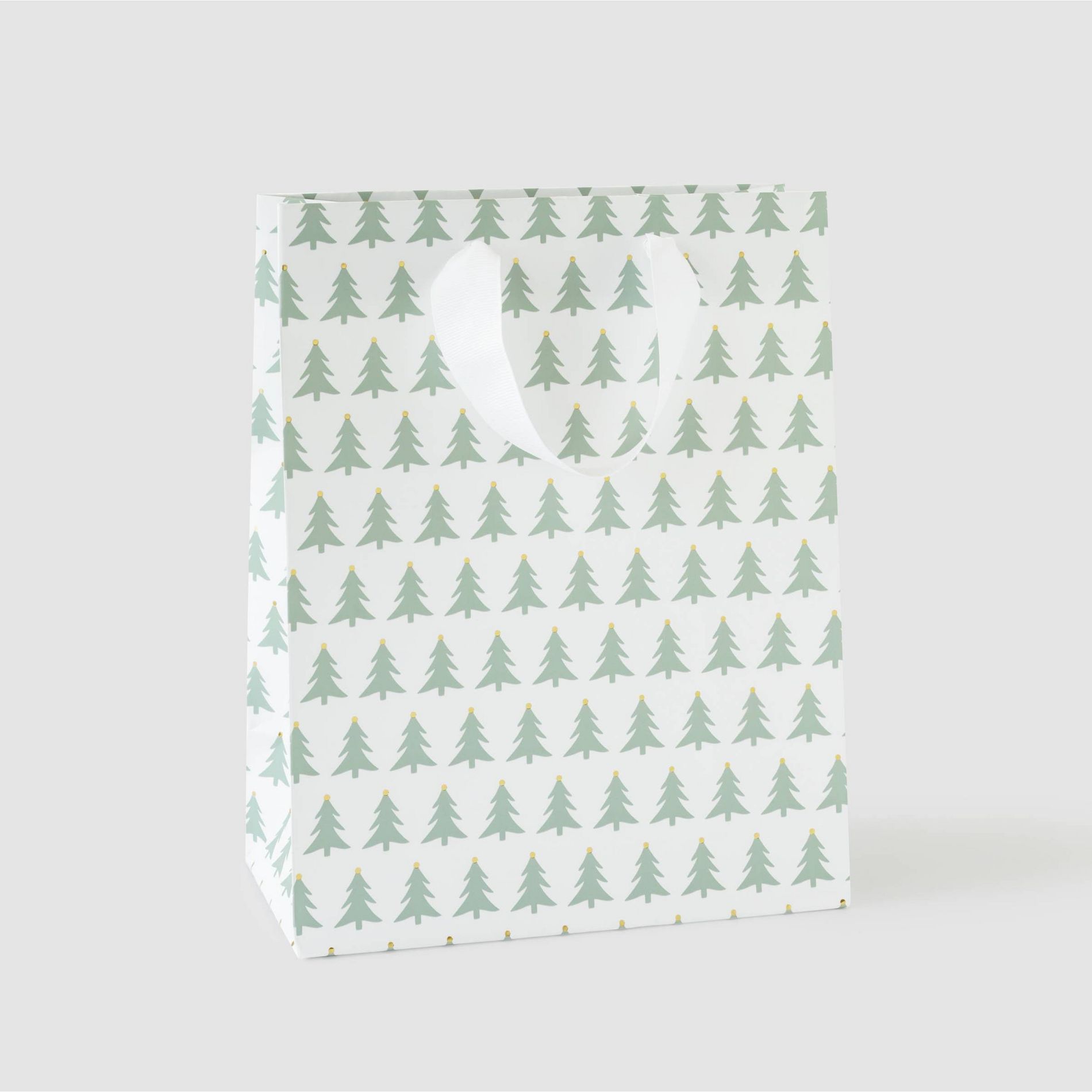 Small Christmas Tree Gift Bag White/Green - Sugar Paper™ + Target