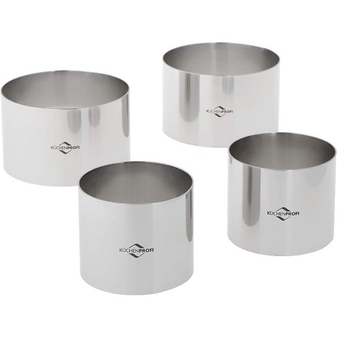 Kuchenprofi Cooking Ring Molds, 4 Piece Set, 2.5-Inch & 3-Inch, Stainless