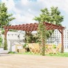 Outsunny 11' x 12.5' Outdoor Wood Pergola with Grape Trellis for Patio, Deck, Backyard, Lawn, Brown - 3 of 4