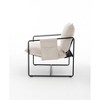 CIPACHO 2 Chairs in 1 Box, Upholstered hanging armchair with arm pocket metal frame, crushed foam cushions and skin-friendly braid  Beige color - 2 of 4