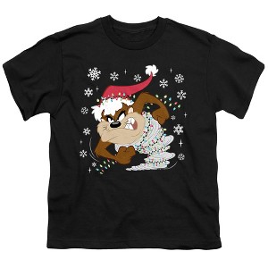Boys' Looney Tunes Taz Christmas Lights T-Shirt - 1 of 4