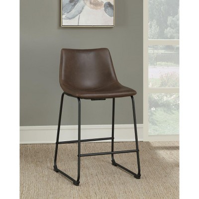 Brown and Black 35" High Armless Bar Stools (Set of 2)